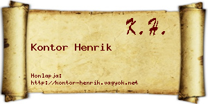 Kontor Henrik névjegykártya